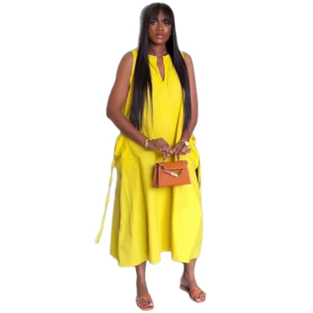 ZARA African Tank Dress Loose Below Knee Large Pockets Slimming